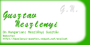 gusztav meszlenyi business card